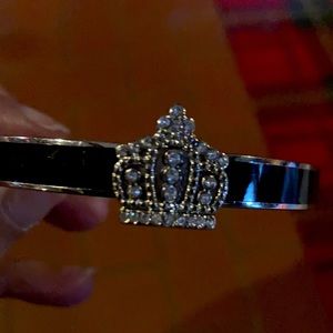 Black Rustic cuff bracelet with a crown